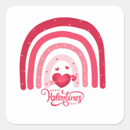 Adesivo Quadrado Rainbow Valentine Day