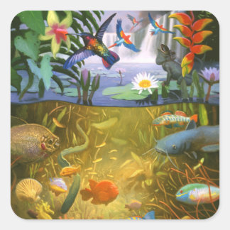 Adesivo Quadrado Rainforest Willife Sticker