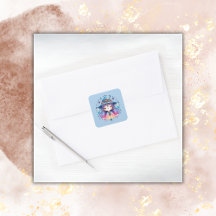 Rainha Boêmia Cura com Fundo Azul |