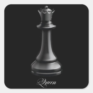 Adesivo Quadrado Rainha Chess Piece Halloween Figuram Xadrez