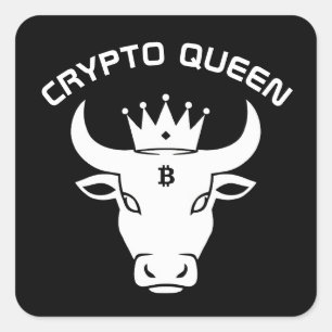 Adesivo Quadrado Rainha Cristã Personalizada Preta