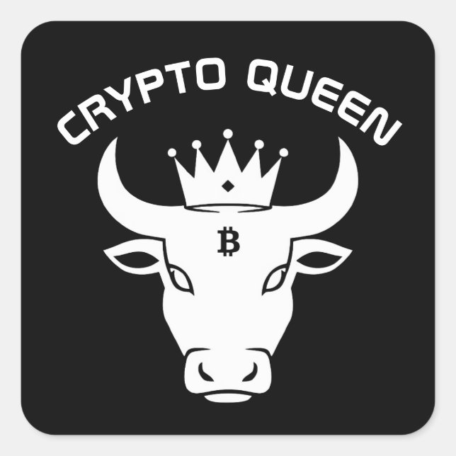 Adesivo Quadrado Rainha Cristã Personalizada Preta (Frente)