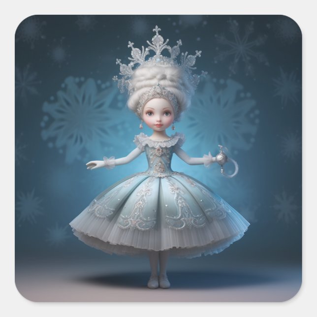 Adesivo Quadrado Rainha da Neve do Ballet O Nutcracker - Moda (Frente)