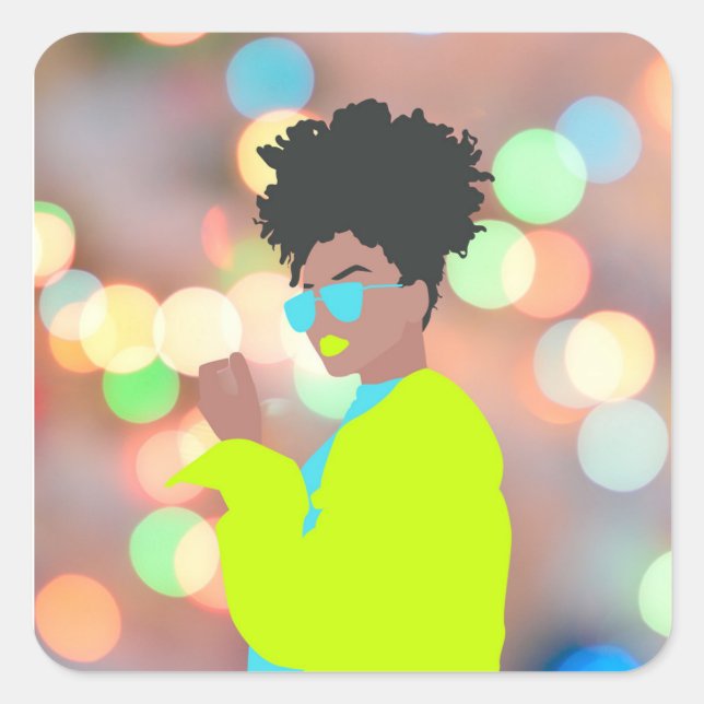 Adesivo Quadrado Rainha Dançante. (Frente)