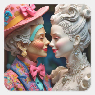 Adesivo Quadrado Rainha e Princesa