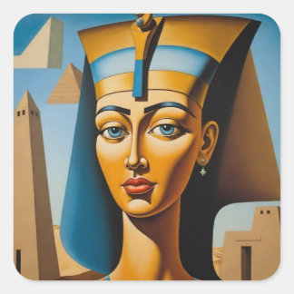 Adesivo Quadrado Rainha Egípcia Retroativa