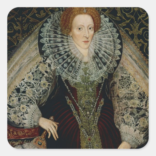 Adesivo Quadrado Rainha Elizabeth I, c.1585-90 (Frente)