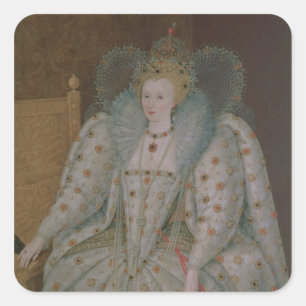 Adesivo Quadrado Rainha Elizabeth mim de Inglaterra e de Ireland