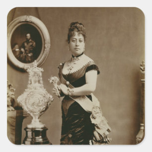 Adesivo Quadrado Rainha Emma (1836-85) (fotografia do sepia)