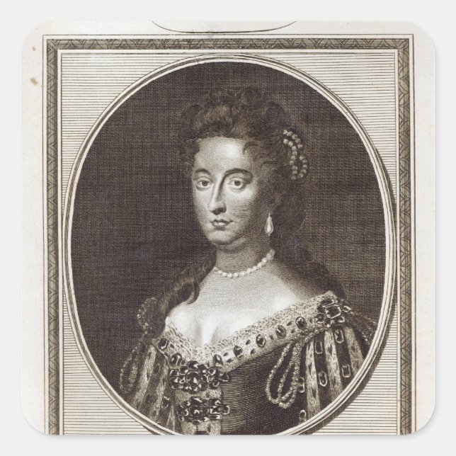 Adesivo Quadrado Rainha Mary no Palácio de Kensington (Frente)