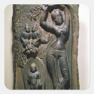 Adesivo Quadrado Rainha Maya dando à luz o futuro Buda