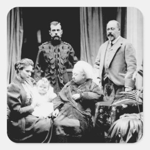 Adesivo Quadrado Rainha Vitória, czar Nicholas II