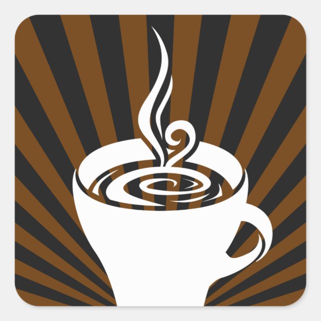 Adesivo Quadrado raios de café (Frente)