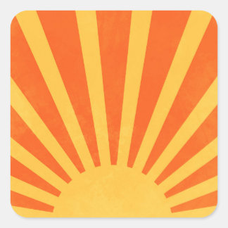Adesivo Quadrado Raios de Sol Amarelo Laranja Minimalista