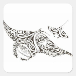 Adesivo Quadrado raios-manta gêmeos