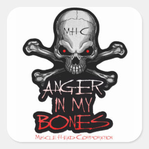 Adesivo Quadrado Raiva em meus ossos