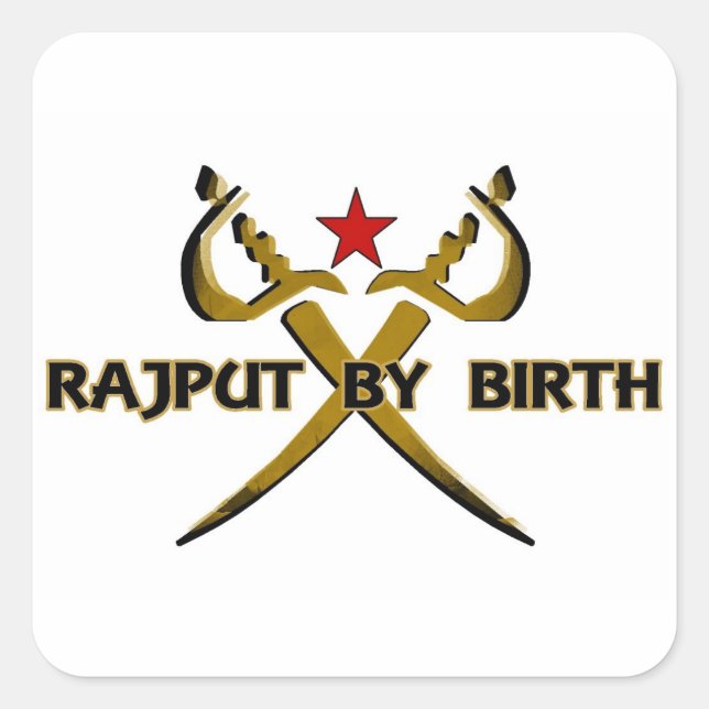 Adesivo Quadrado Rajput by Birth Red Star (Frente)