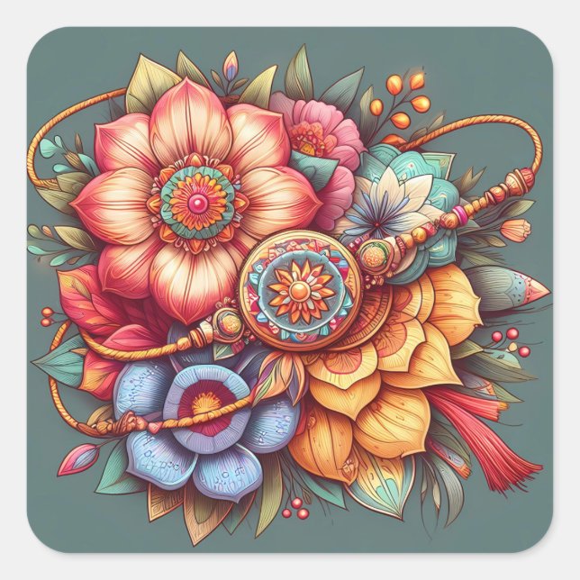 Adesivo Quadrado raksha bandhan (Frente)