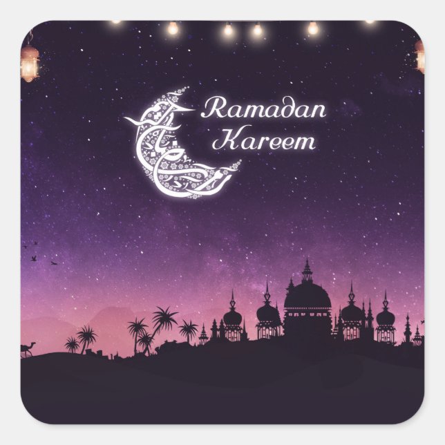Adesivo Quadrado Ramadan Kareem (Frente)