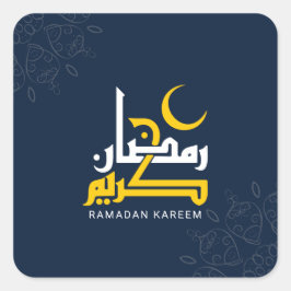 Adesivo Quadrado Ramadan Kareem, caligrafia árabe
