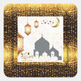 Adesivo Quadrado Ramadan kareem ouro