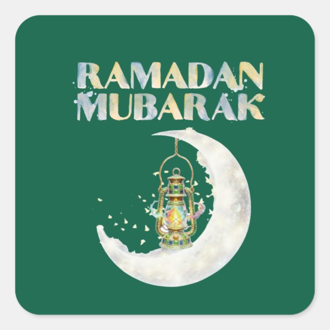 Adesivo Quadrado Ramadan Mubarak (Frente)