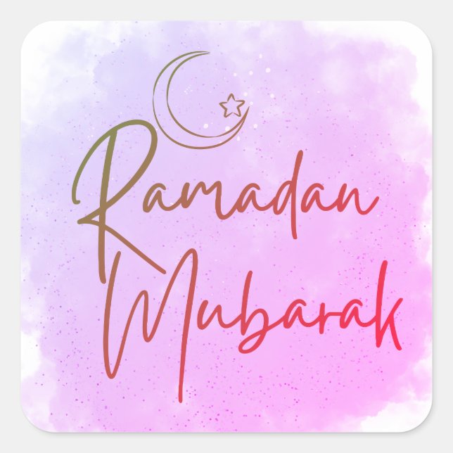 Adesivo Quadrado Ramadan Mubarak (Frente)