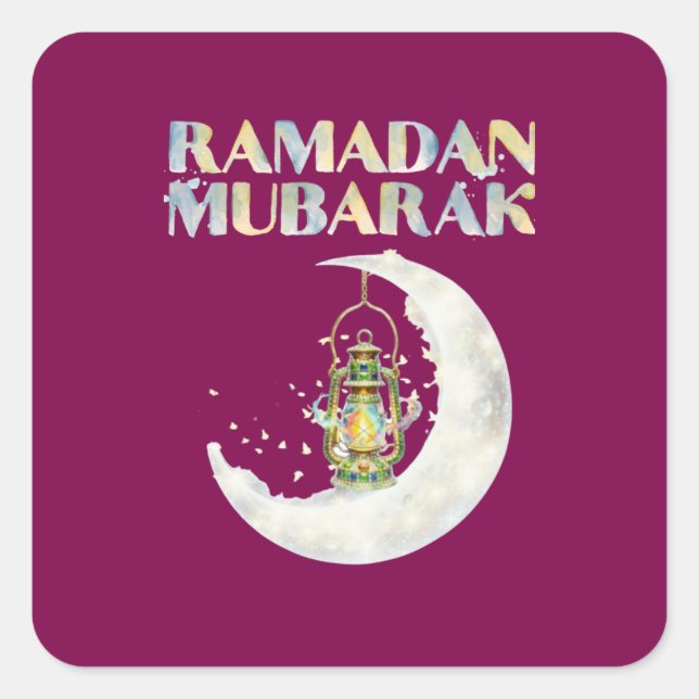Adesivo Quadrado Ramadan Mubarak (Frente)