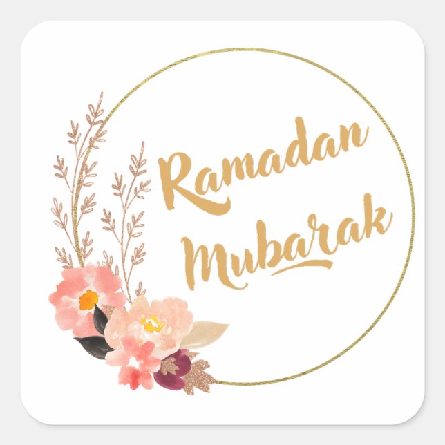 Adesivo Quadrado Ramadan Mubarak 5 (Frente)