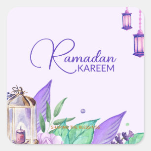 Adesivo Quadrado Ramazan Ramadan Kareem Aquarela