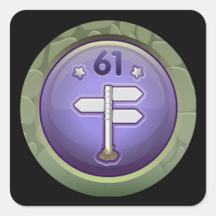 Adesivo Quadrado Rambler de terceira classe do Glitevement