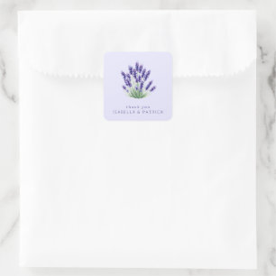 Adesivo Quadrado Ramo de Lavanda em Aquarela Suave