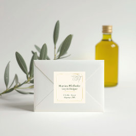 Adesivo Quadrado ramo de oliveira elegante