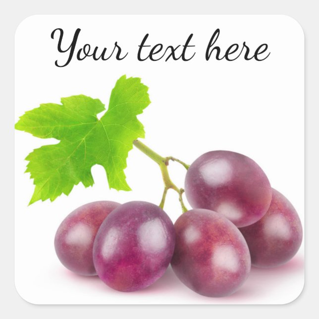 Adesivo Quadrado Ramo de uvas vermelhas (Frente)