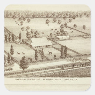 Adesivo Quadrado Ranchos, Visalia, Cal