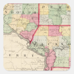 Adesivo Quadrado Randolph, Perry, Condados Jackson