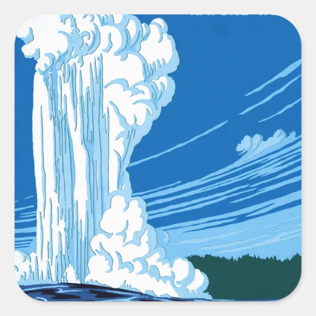 Adesivo Quadrado Ranger Naturalist Service ~ Yellowstone (Frente)