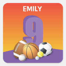 Rapariga 9 de aniversário de esportes