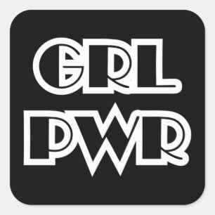 Adesivo Quadrado Rapariga Power, Grl Pwr
