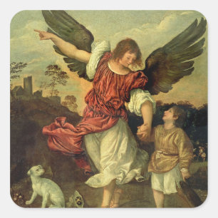 Adesivo Quadrado Raphael e Tobias, 1507-8 (petróleo no painel)