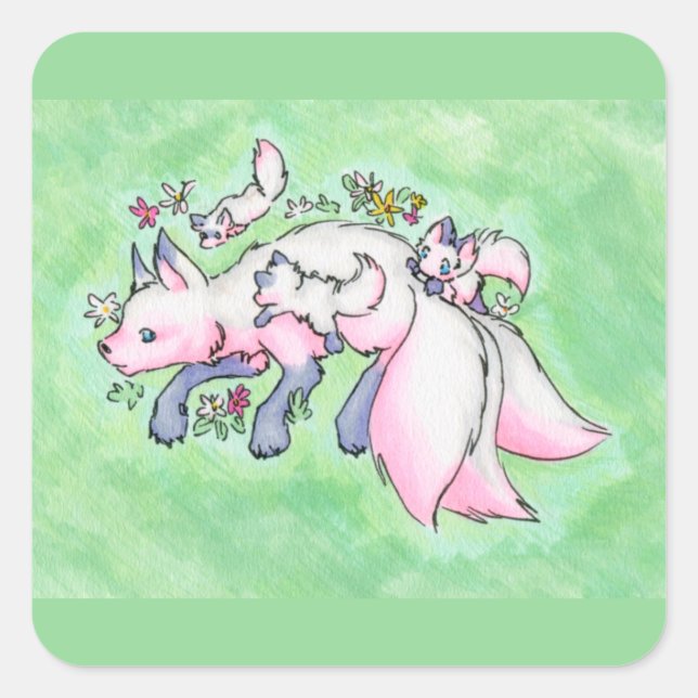 Adesivo Quadrado Raposa (Frente)