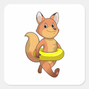 Adesivo Quadrado Raposa com Lifebuoy