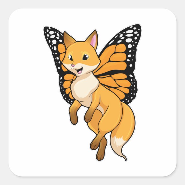 Adesivo Quadrado Raposa com Wing (Frente)