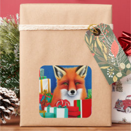 Adesivo Quadrado Raposa de Natal