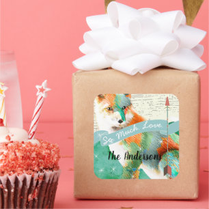 Adesivo Quadrado Raposa pintada ou Shiba Inu