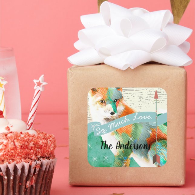 Adesivo Quadrado Raposa pintada ou Shiba Inu (Festa)