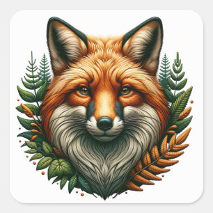 Adesivo Quadrado Raposa selvagem