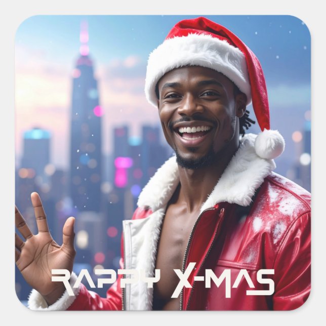 ADESIVO QUADRADO RAPPY X-MAS (Frente)