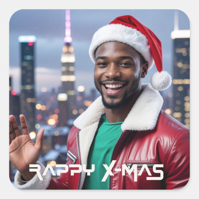 ADESIVO QUADRADO RAPPY X-MAS (Frente)