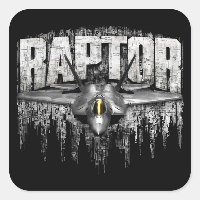 Adesivo Quadrado Raptor F-22 (Frente)